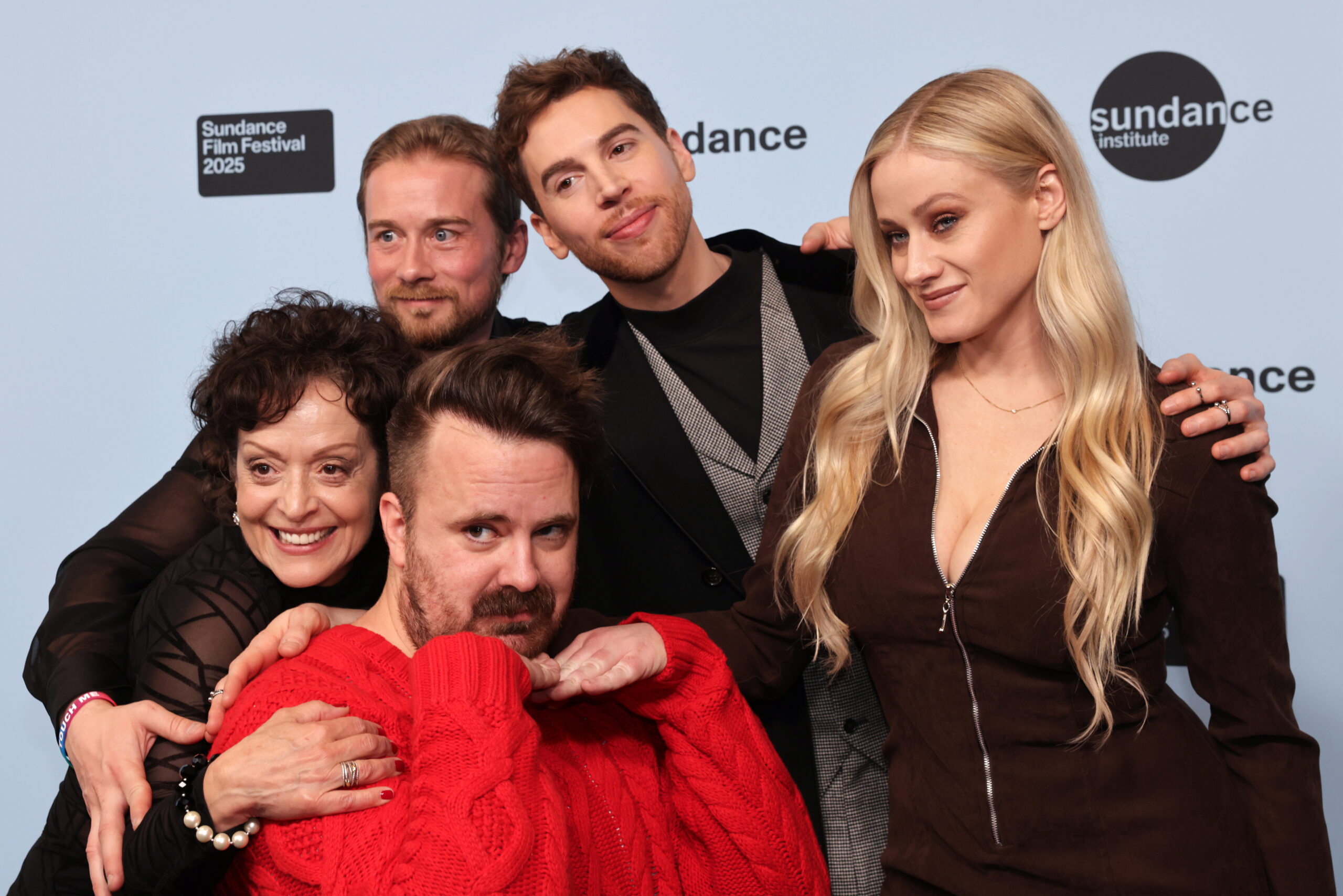 (L–R) Marlene Forte, Lou Taylor Pucci, Addison Heimann, Jordan Gavaris, and Olivia Taylor Dudley attend the 2025 Sundance Film Festival premiere of “Touch Me” at The Ray Theatre on January 28, 2025, in Park City, UT.