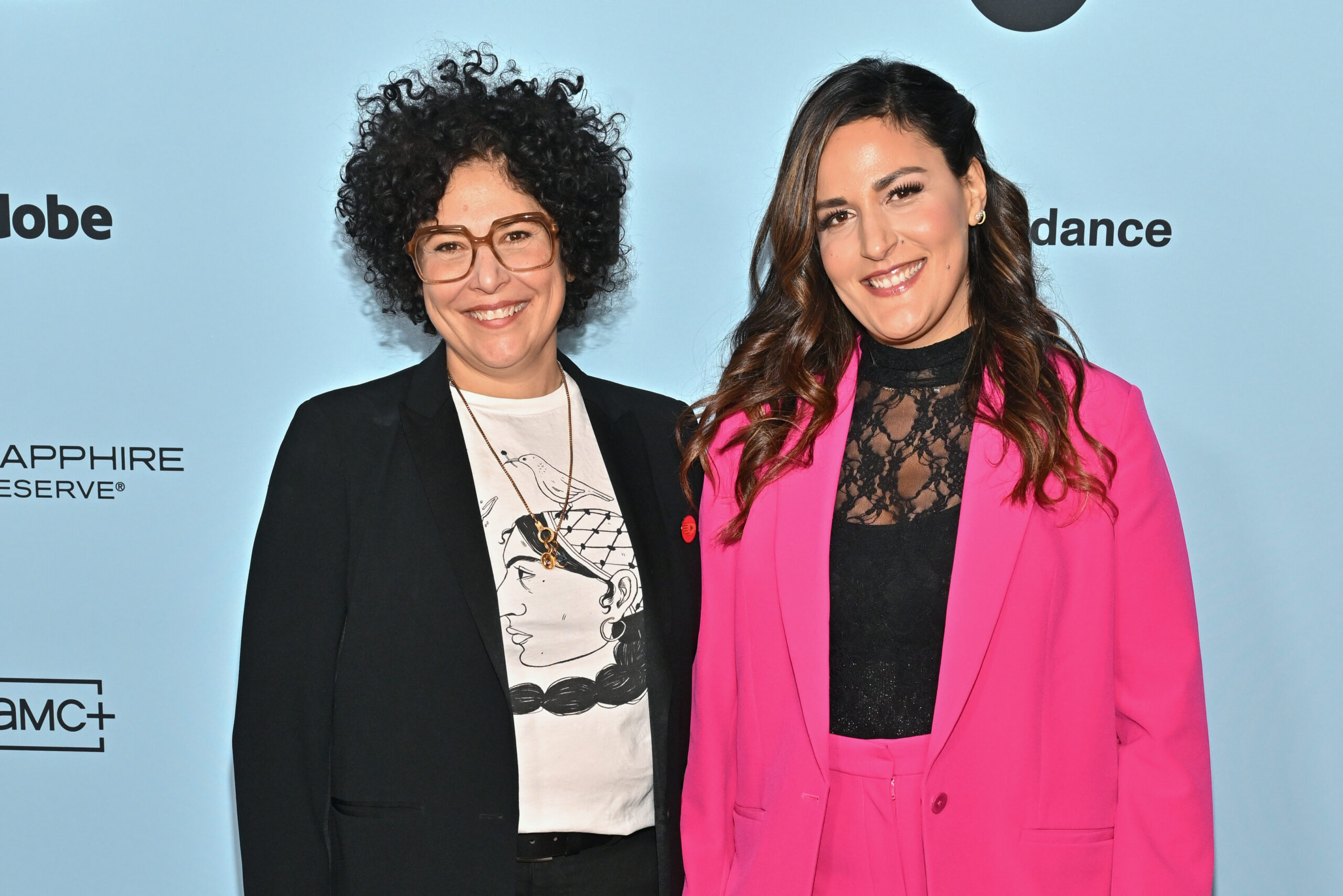 (L-R) Amber Fares and Noam Shuster Eliassi attend the 2025 Sundance Film Festival premiere of “Coexistence, My Ass!” at the Egyptian Theatre on January 26, 2025, in Park City, UT.